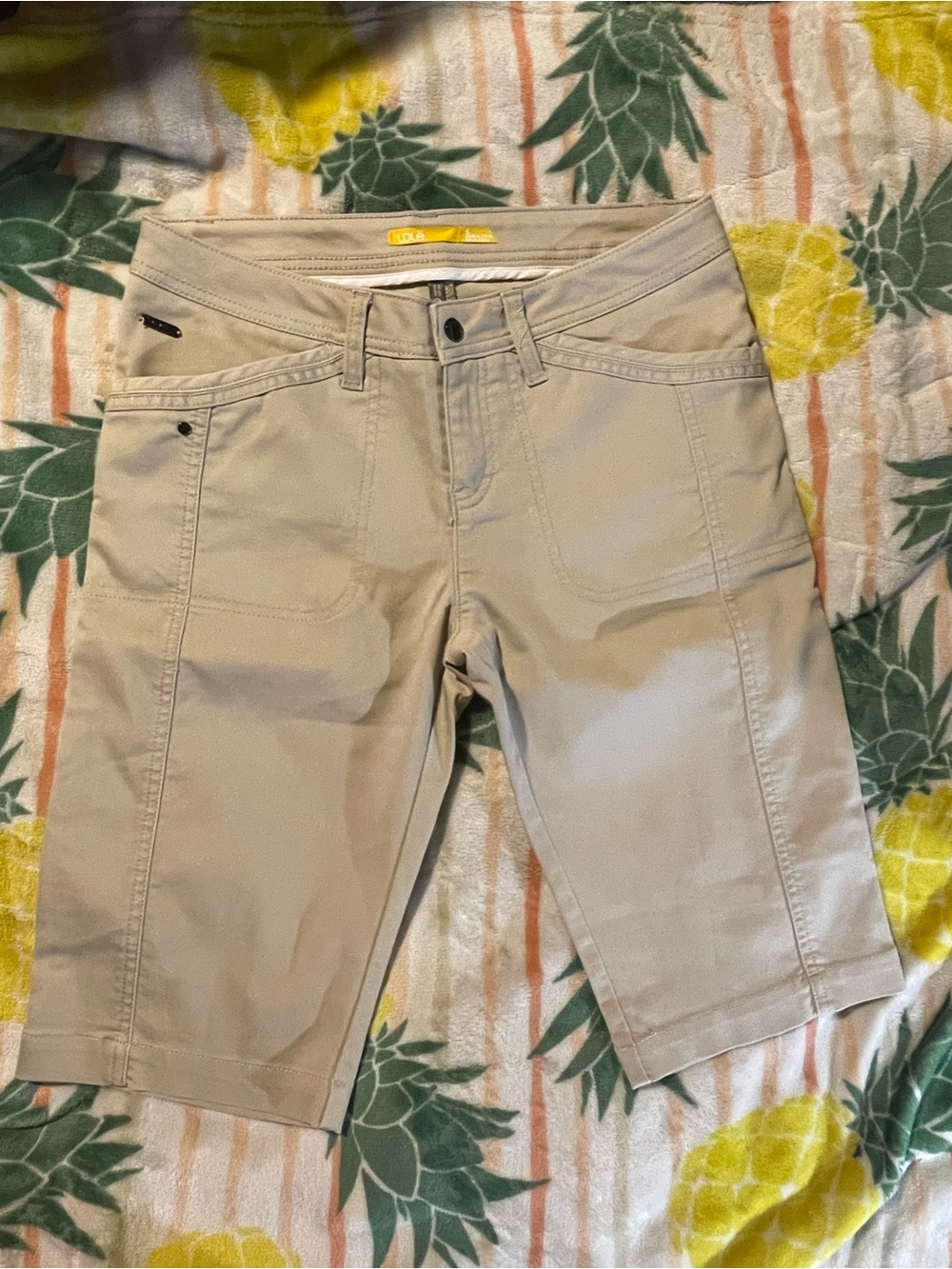 Lole Beige Utility Bermuda Shorts